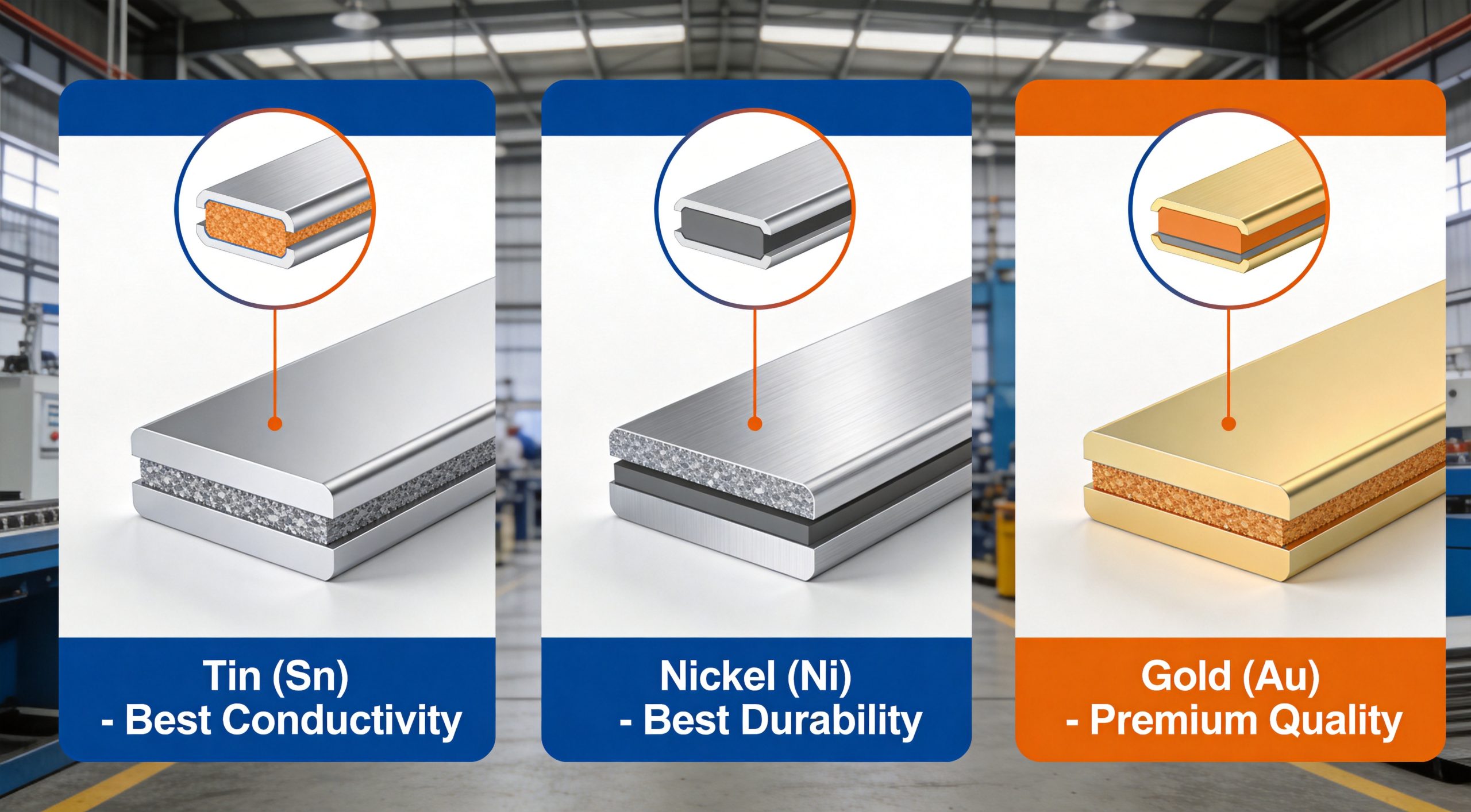 Complete Guide to SMT Copper Strip Plating: Tin, Nickel, and Gold Explained