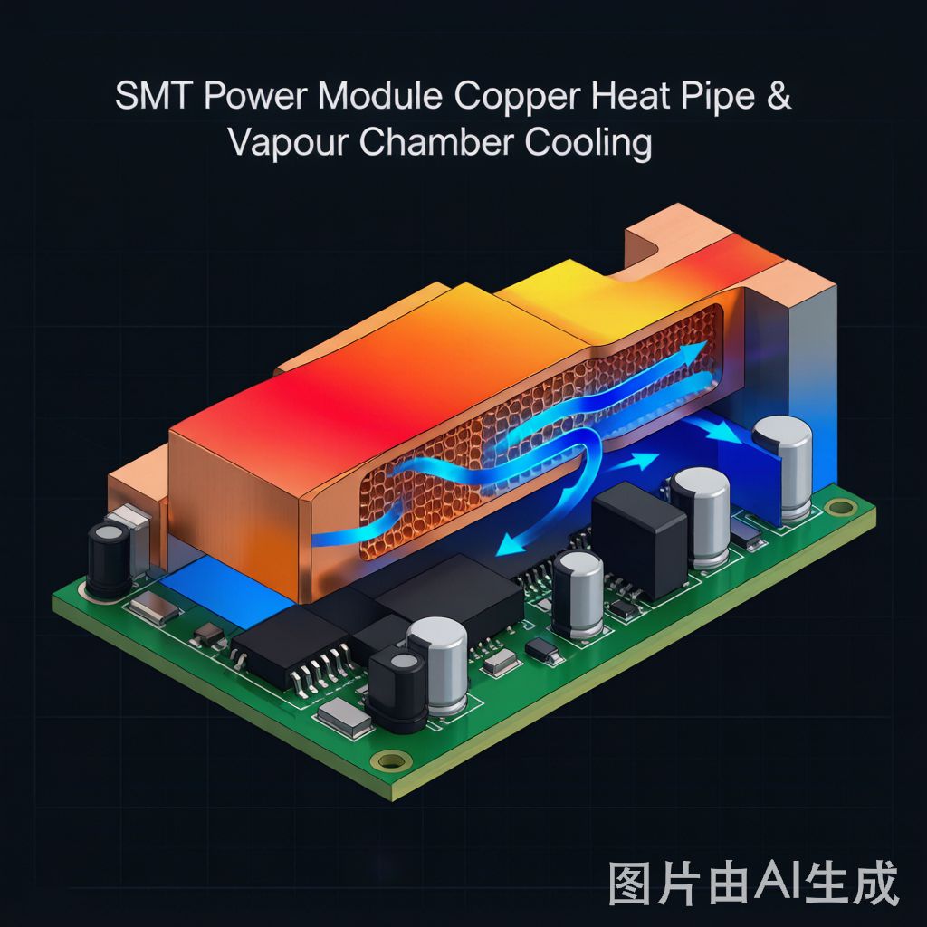Copper Heat Pipes and Vapor Chambers for SMT Power Module Thermal Management