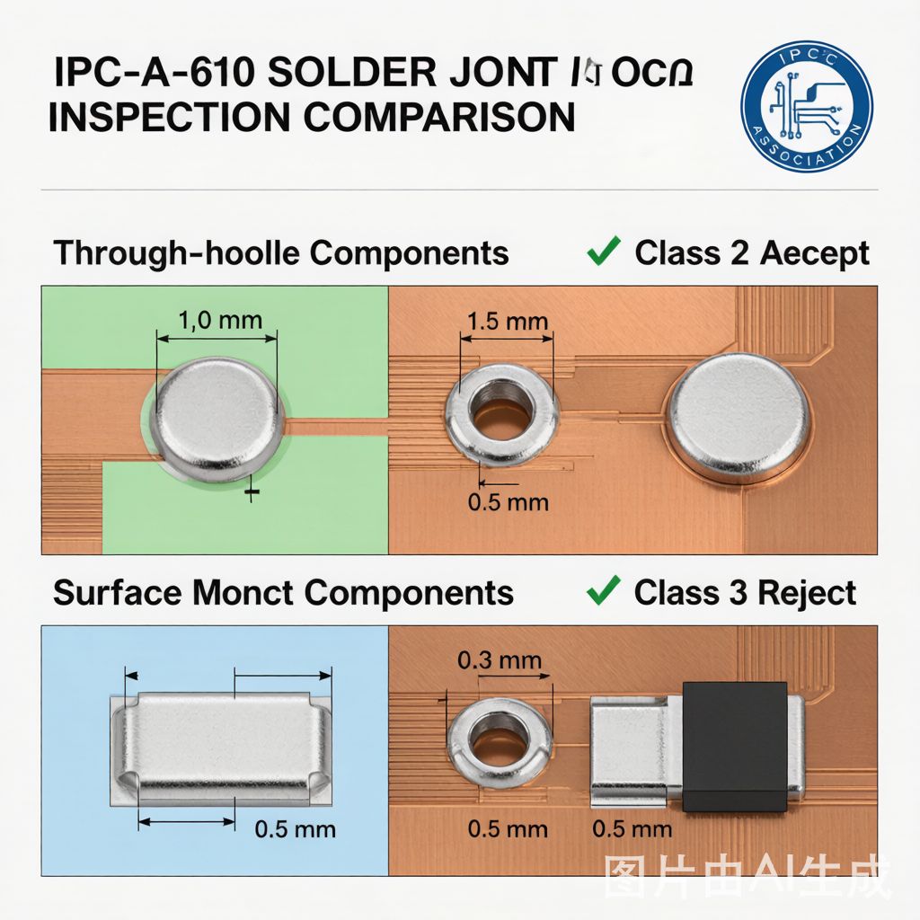 IPC-A-610 Solder Fillet Inspection Criteria: Class 2 vs Class 3 Acceptability Standards for SMT and Through-Hole Joints