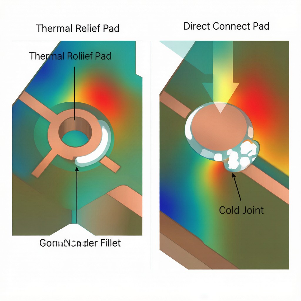 Thermal Relief Pad vs Direct Connect: PCB Design Impact on SMT Soldering Quality