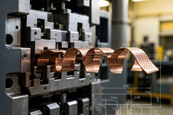 Copper Strip Punching and Perforation for SMT Battery Contact Spring Manufacturing