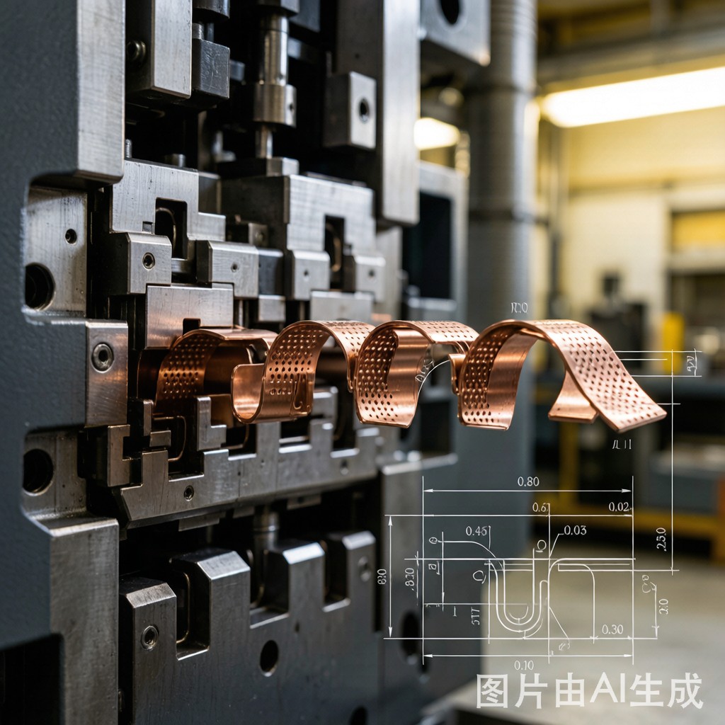 Copper Strip Punching and Perforation for SMT Battery Contact Spring Manufacturing