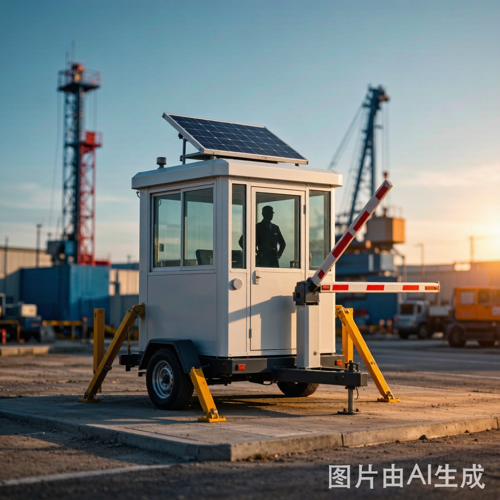 Mobile Trailer-Mounted Guard Booth Design for Construction Site Security Deployment
