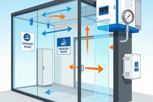 Smoking Room Negative Pressure Containment and HEPA Filtration Design for Indoor Air Quality Compliance