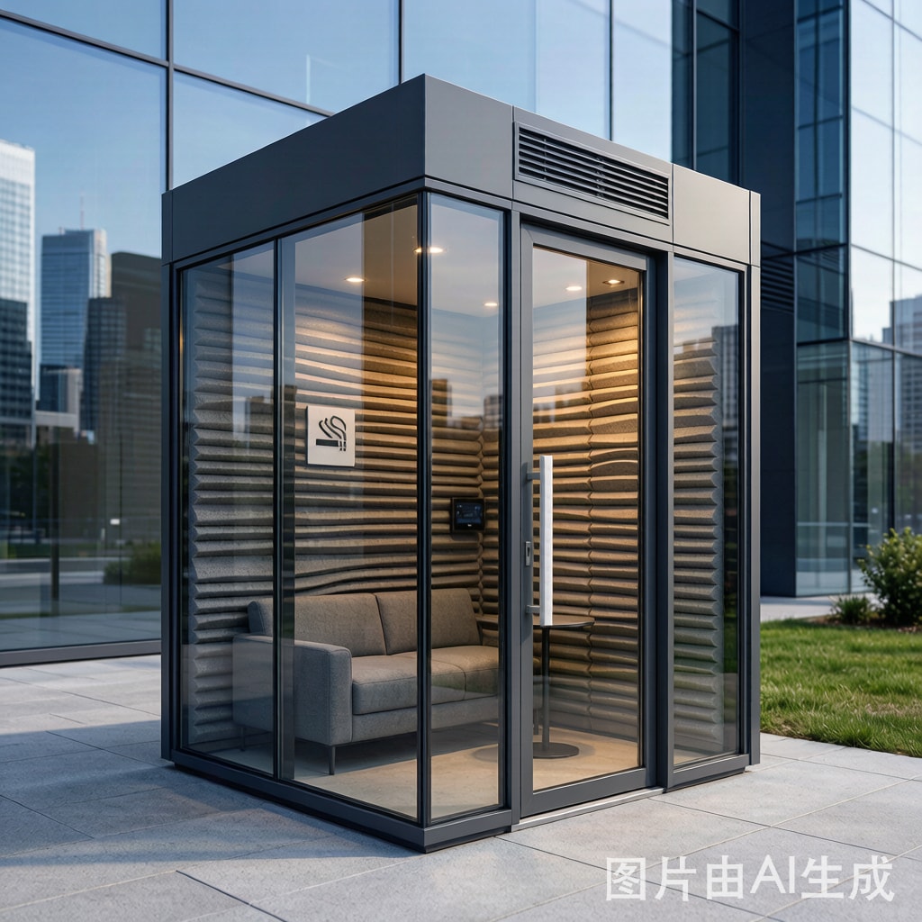 Outdoor Smoking Booth Acoustic Design and Sound Transmission Class for Urban Commercial Building Deployment