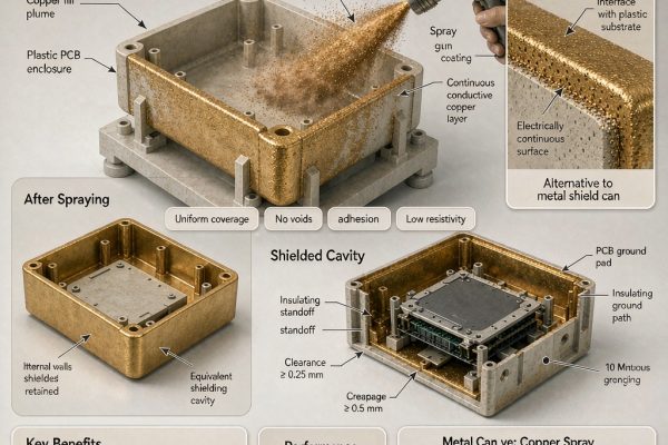 Conductive Spray Coating Versus Metal Shielding Cans for EMI Compliance