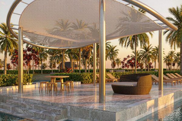 Wind-Permeable Shade Pavilion CFD Engineering for Resort Pool Decks