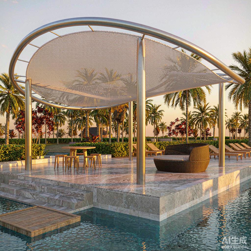 Wind-Permeable Shade Pavilion CFD Engineering for Resort Pool Decks