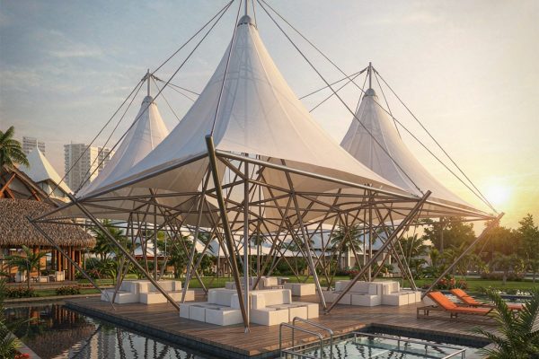 Tensile Fabric Membrane Pavilion Engineering: PTFE vs HDPE vs PVC-Coated Polyester