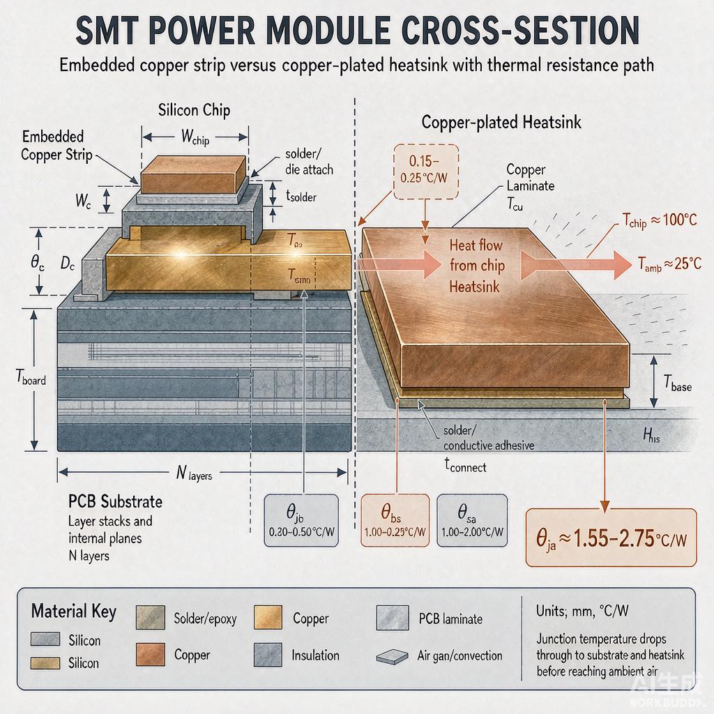 SMT Copper Strip Inlay vs Plated Heatsink: Thermal Resistance Comparison for Power Module Packaging