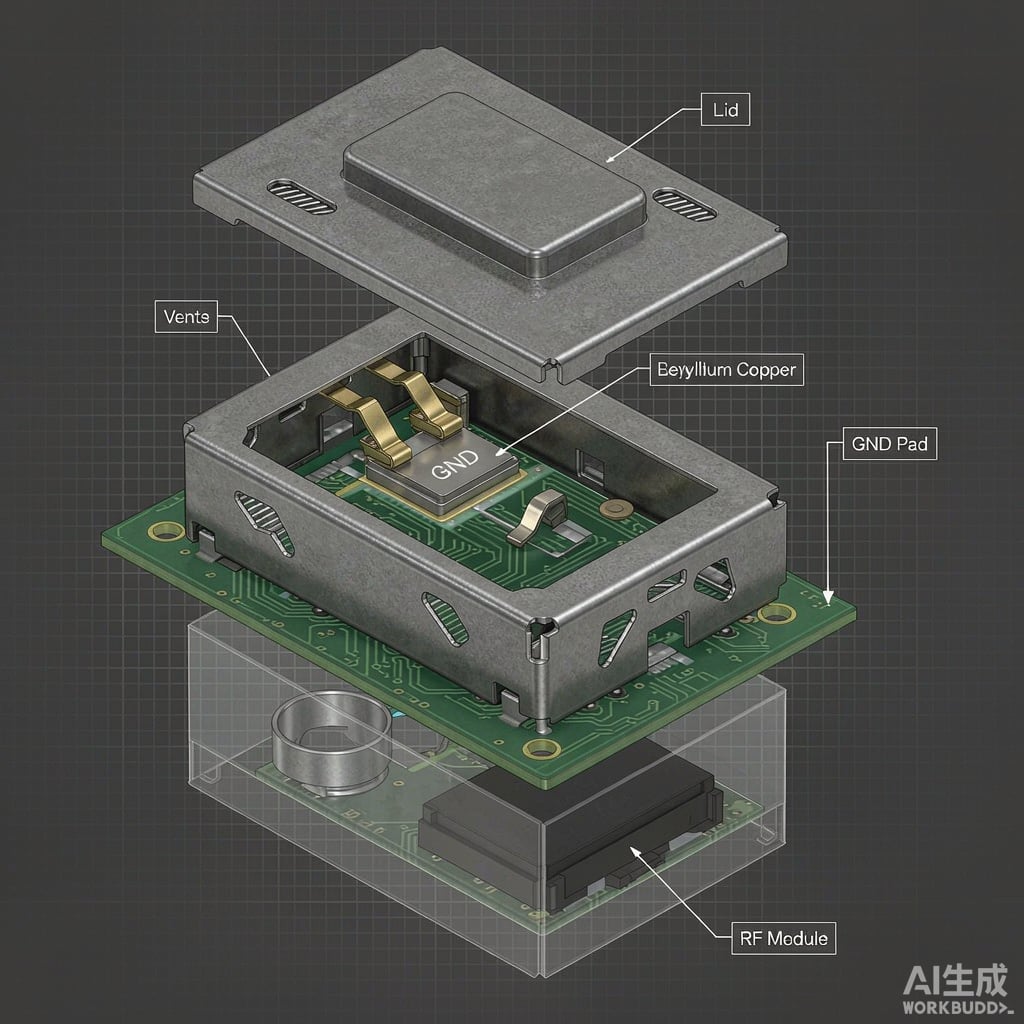 EMI Shielding Can Grounding Spring Finger Design and Compression Force Analysis