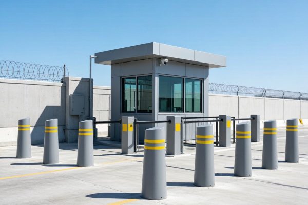 Guard Booth Anti-Ram Bollards for Hostile Vehicle Mitigation
