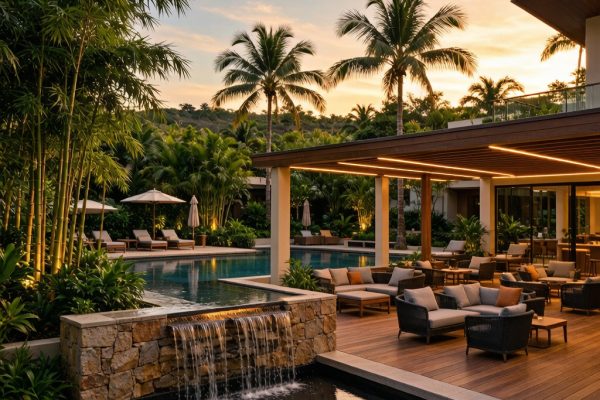 Outdoor Lounge Acoustic Design for Resort and Open-Air Restaurant Dining Venue Noise Control