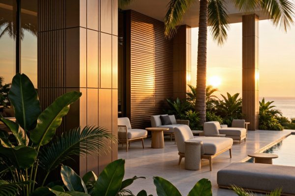 Fire-Rated ACP Cladding Engineering for Outdoor Lounge Tropical Building Code Compliance