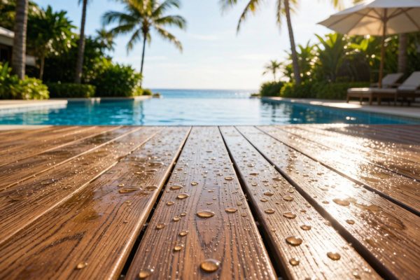 Outdoor Lounge Decking Slip Resistance Rating R10 to R13 Tropical Pool Safety and Surface Texture Design