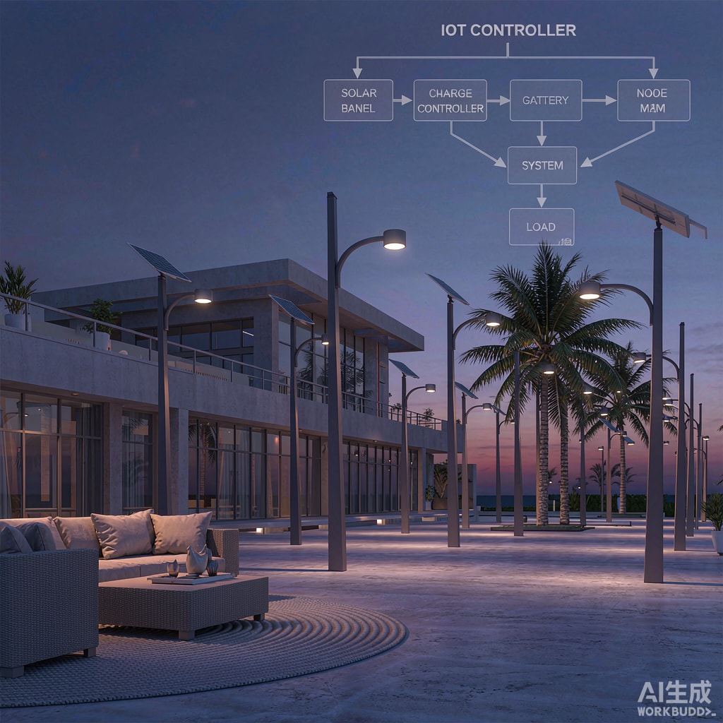 Outdoor Lounge Solar Lighting Integration: IoT Controls and Tropical Battery Sizing