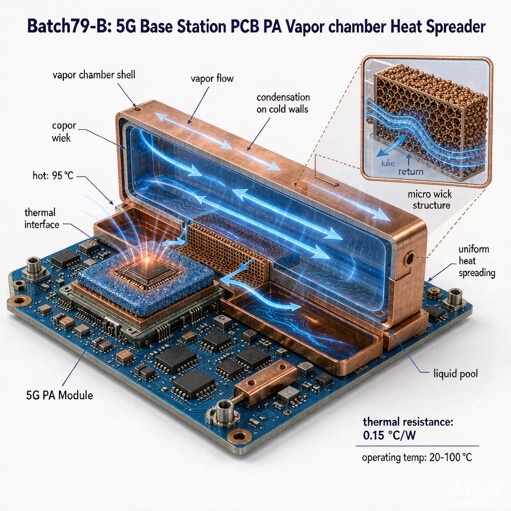 Vapor Chamber Heat Spreaders for 5G Base Station SMT Power Amplifiers