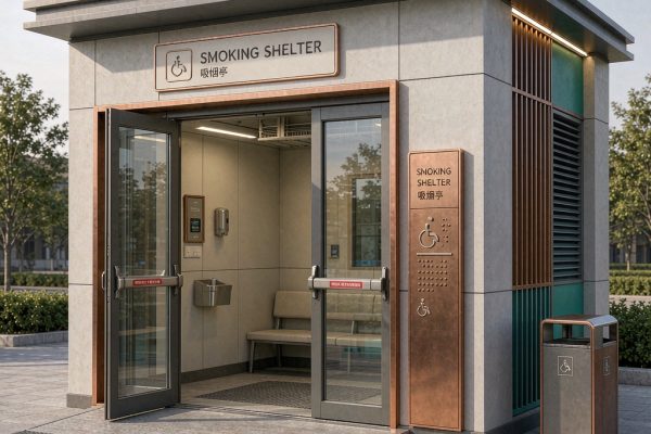 ADA-Compliant Smoking Booth Access Control and Fire Door Hardware