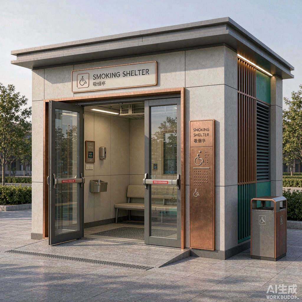 ADA-Compliant Smoking Booth Access Control and Fire Door Hardware