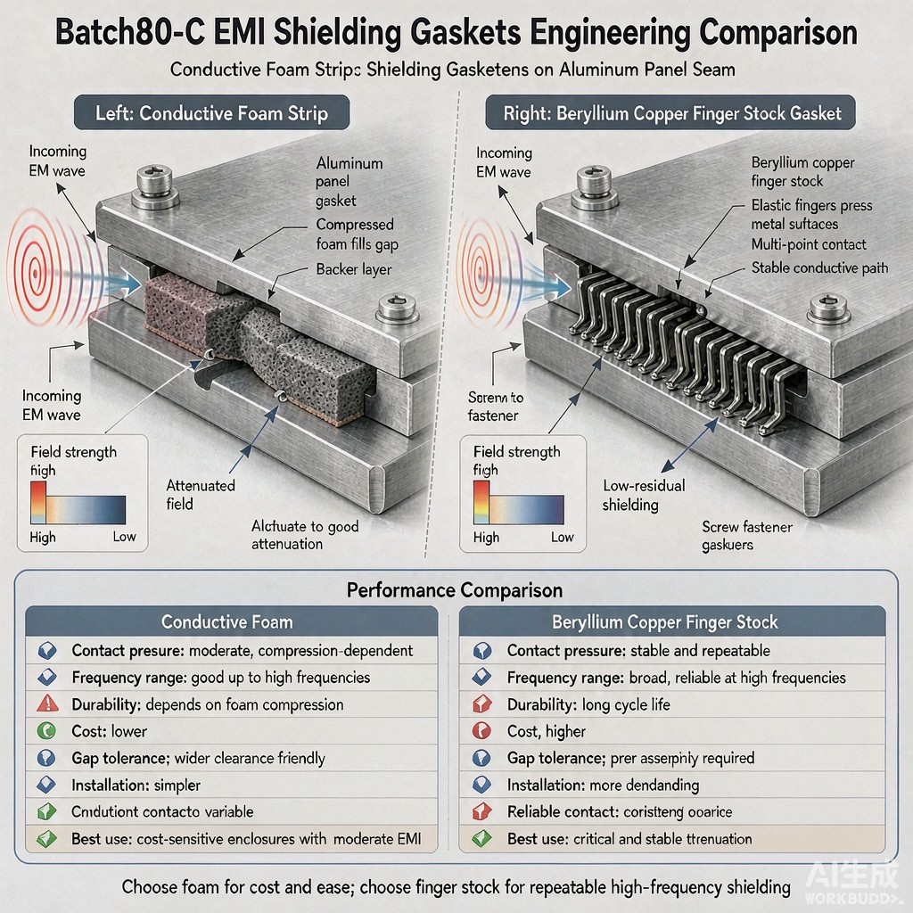 Conductive Foam vs Finger Stock Gaskets: Selecting the Right EMI Shielding for Removable Panels