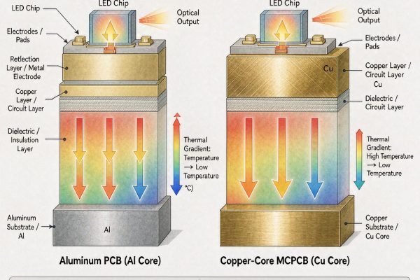 Aluminum PCB vs Copper-Core MCPCB: Choosing the Right Substrate for LED Heat Dissipation