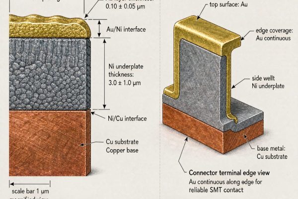 Gold-Plated Contacts in SMT Connectors: When Nickel Underplate Thickness Makes or Breaks Reliability