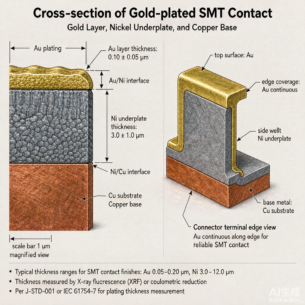 Gold-Plated Contacts in SMT Connectors: When Nickel Underplate Thickness Makes or Breaks Reliability