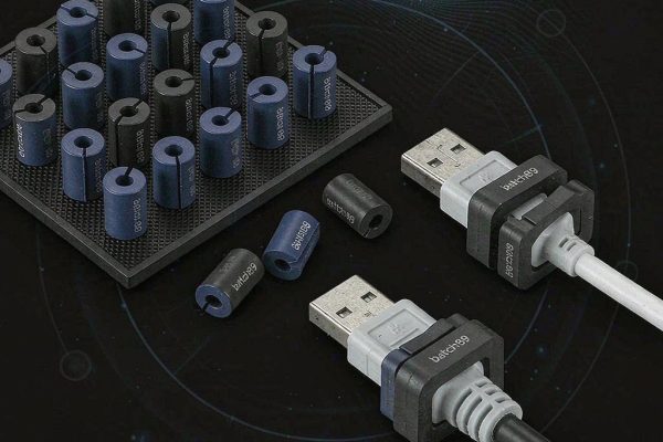 Ferrite EMI Suppressor Cores for Cables and Connectors: Material Selection and Impedance Curves