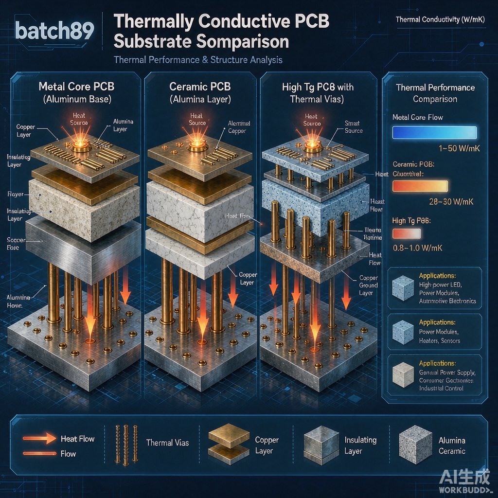 Thermally Conductive PCB Substrate Selection: Metal-Core, Ceramic, and High-Tg FR-4 Compared
